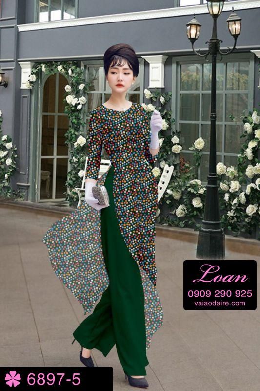 Vải áo dài chấm bi nhí