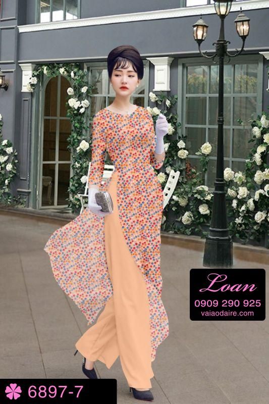 Vải áo dài chấm bi nhí