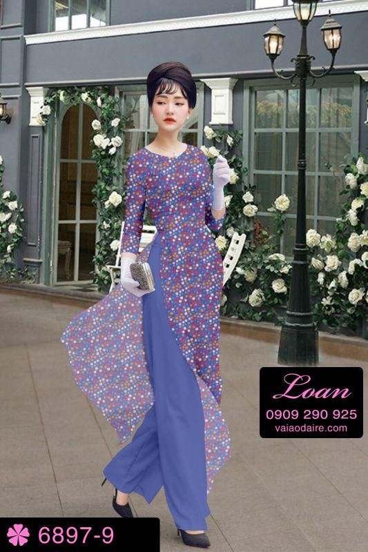 Vải áo dài chấm bi nhí