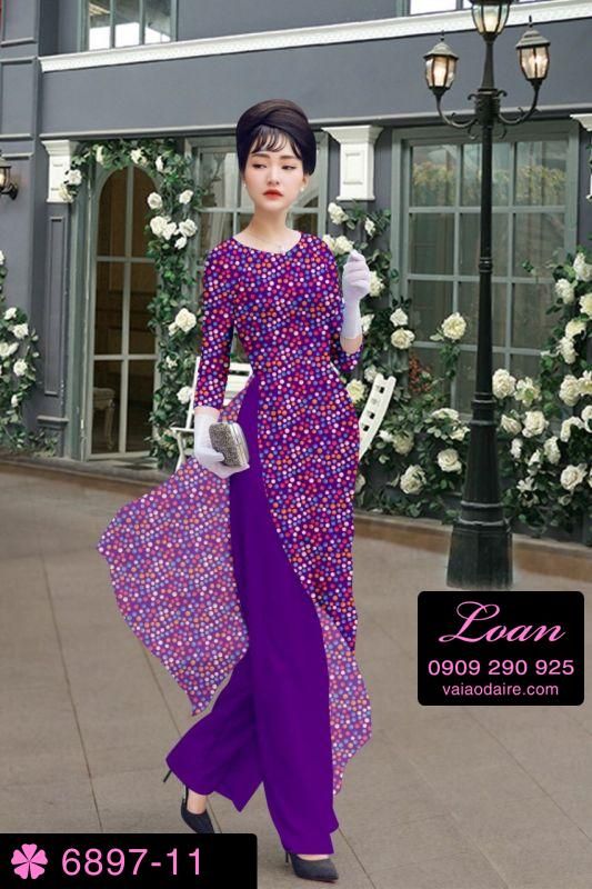 Vải áo dài chấm bi nhí
