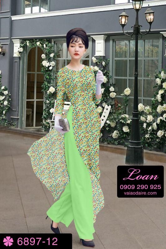 Vải áo dài chấm bi nhí