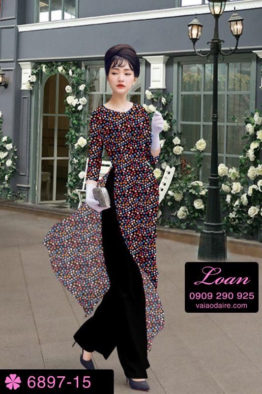 Vải áo dài chấm bi nhí