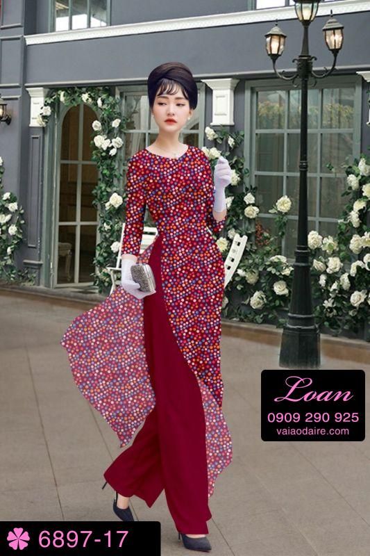 Vải áo dài chấm bi nhí