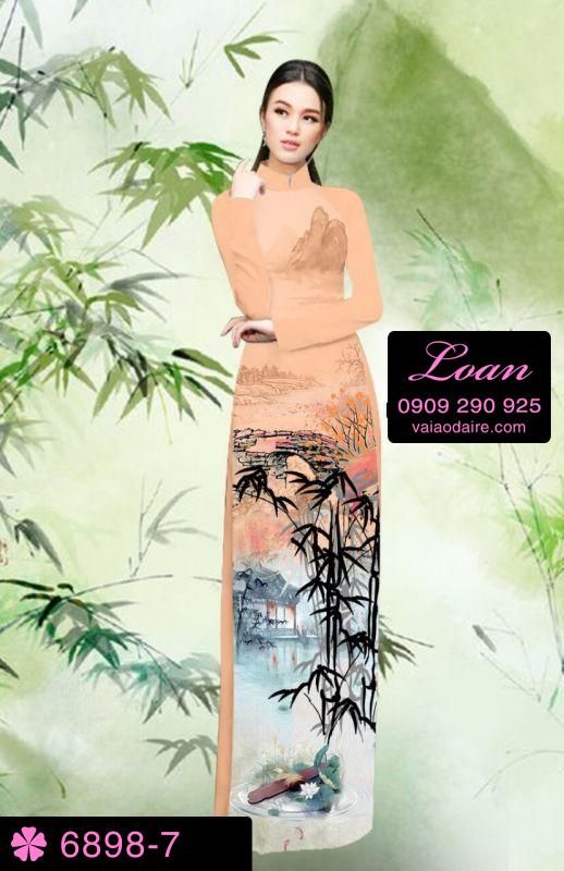 Vải áo dài phong cảnh