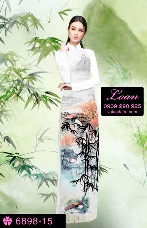 Vải áo dài phong cảnh