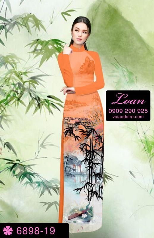 Vải áo dài phong cảnh