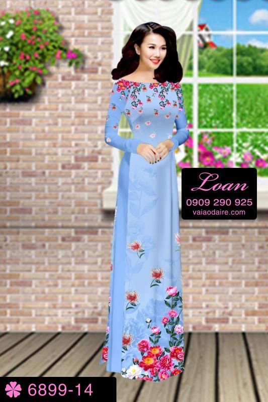 Vải áo dài hoa rơi