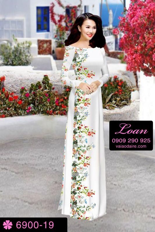 Vải áo dài hoa dây
