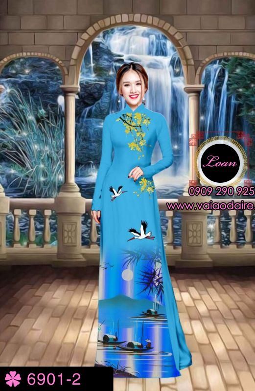 Vải áo dài phong cảnh