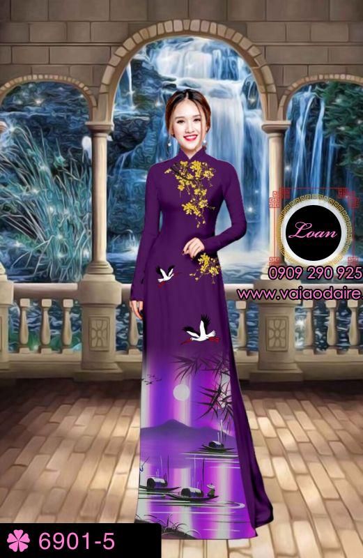 Vải áo dài phong cảnh