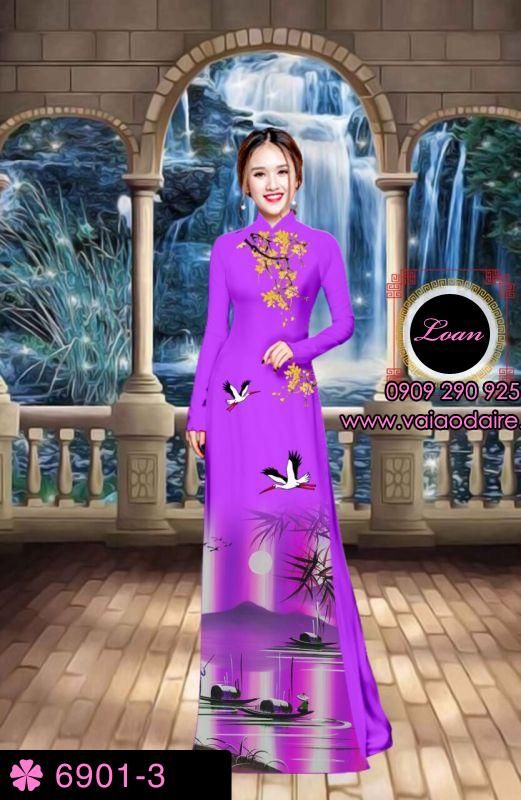 Vải áo dài phong cảnh