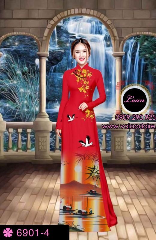 Vải áo dài phong cảnh