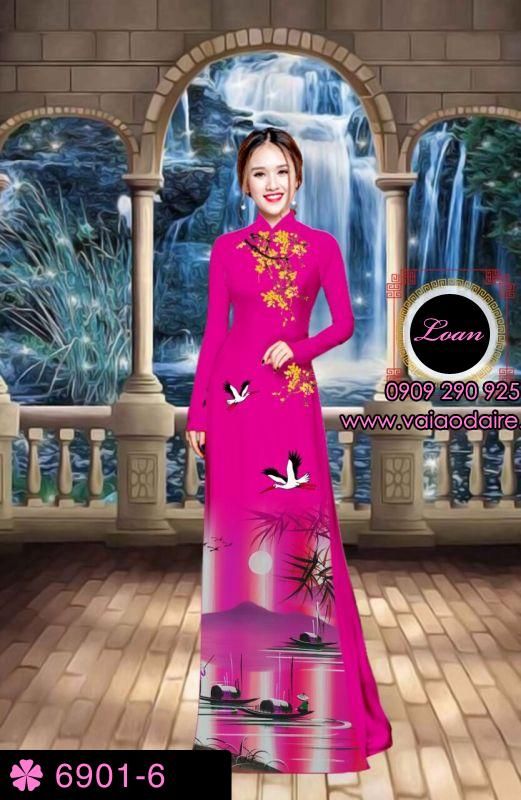 Vải áo dài phong cảnh