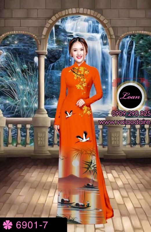 Vải áo dài phong cảnh