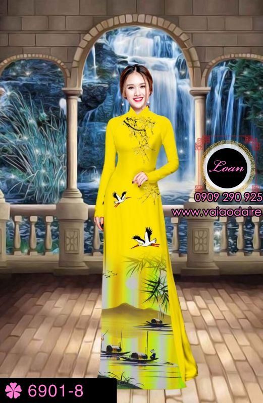Vải áo dài phong cảnh
