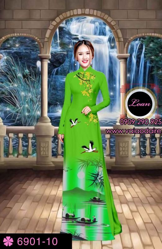 Vải áo dài phong cảnh