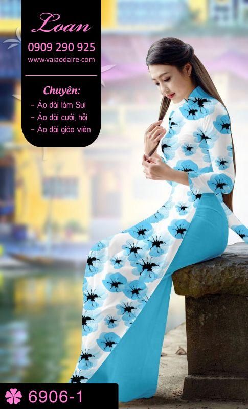 Vải áo dài hoa toàn thân