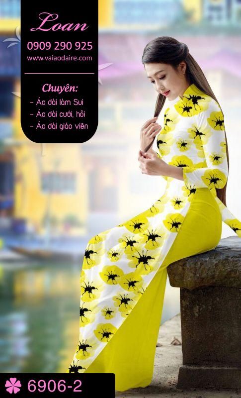 Vải áo dài hoa toàn thân