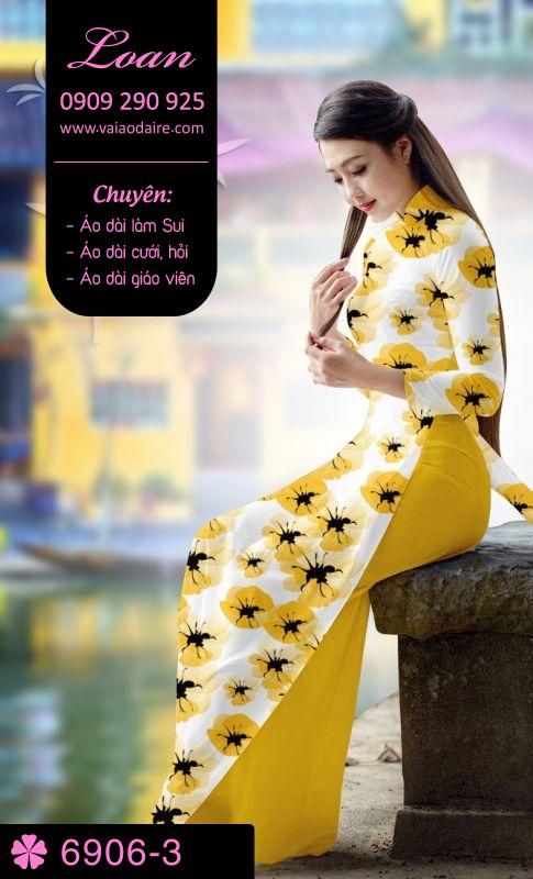 Vải áo dài hoa toàn thân