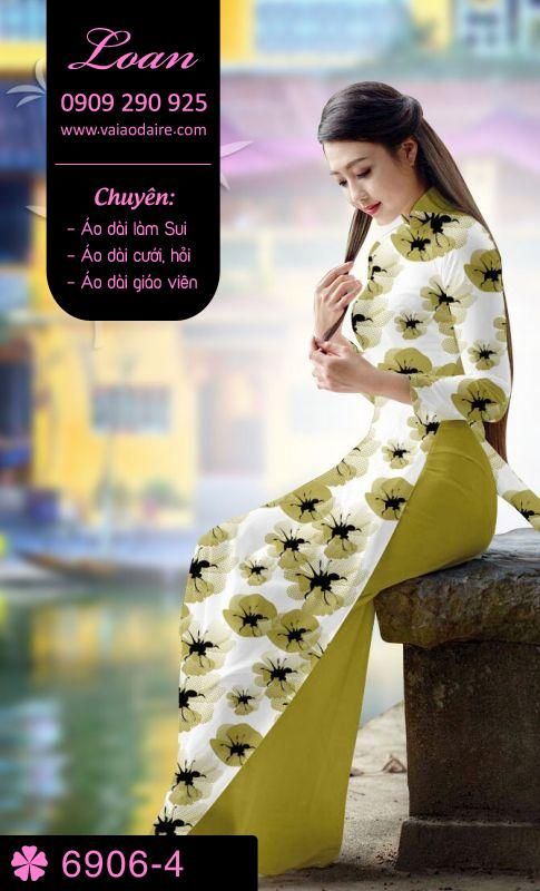 Vải áo dài hoa toàn thân