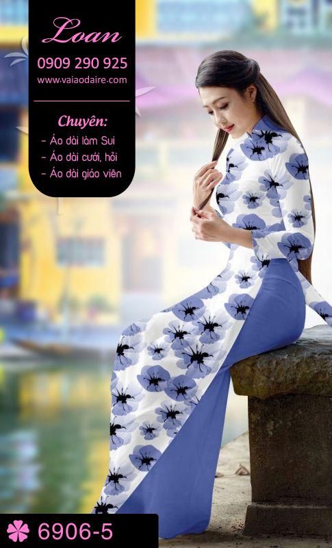 Vải áo dài hoa toàn thân