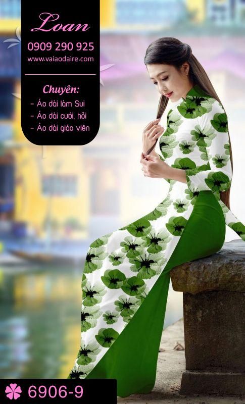Vải áo dài hoa toàn thân