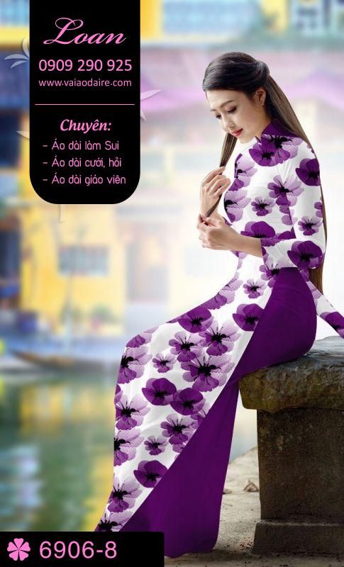 Vải áo dài hoa toàn thân