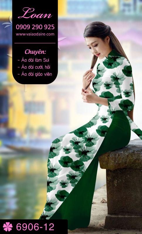 Vải áo dài hoa toàn thân