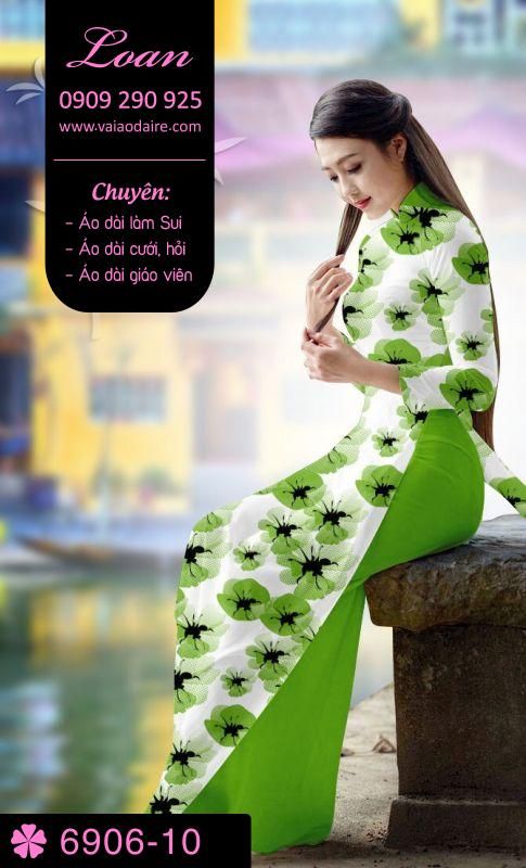 Vải áo dài hoa toàn thân