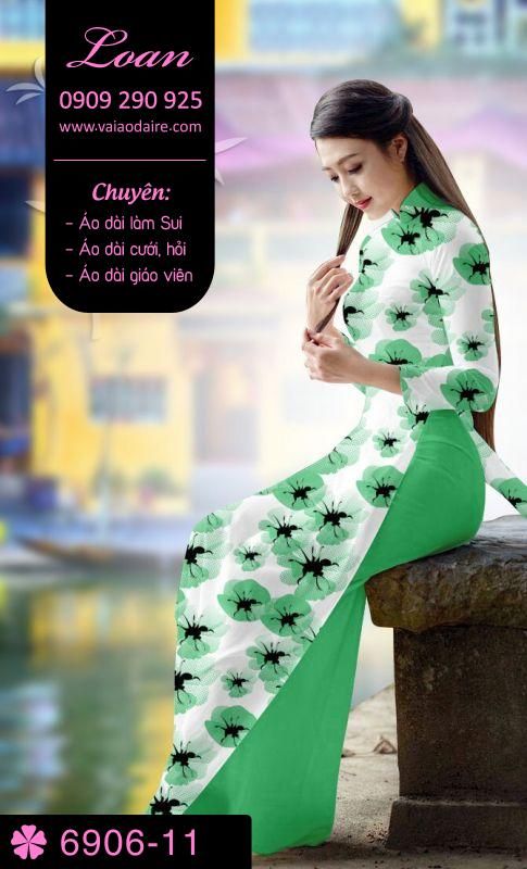 Vải áo dài hoa toàn thân