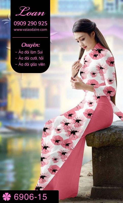 Vải áo dài hoa toàn thân