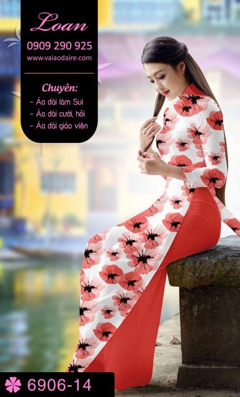 Vải áo dài hoa toàn thân