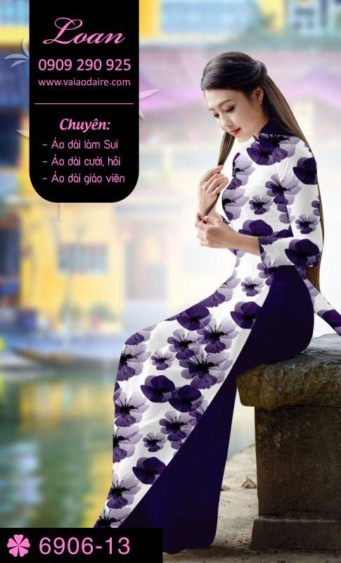 Vải áo dài hoa toàn thân