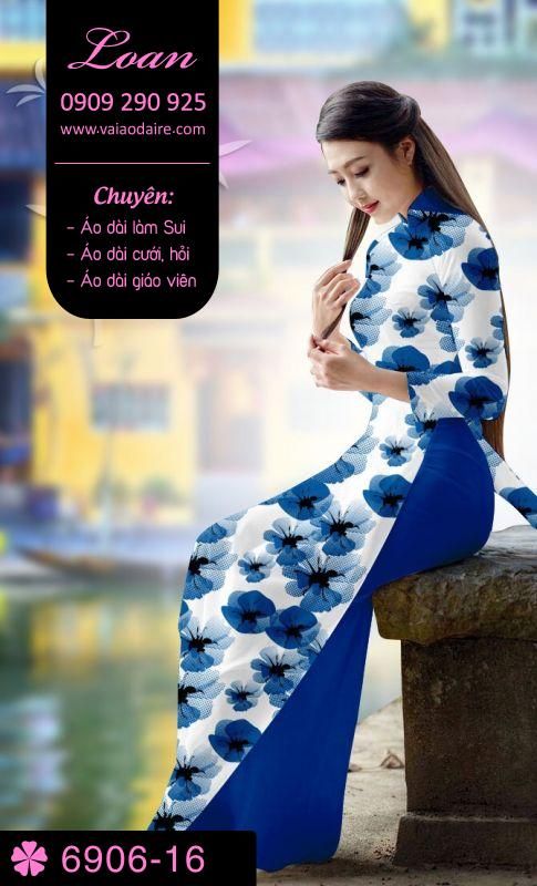 Vải áo dài hoa toàn thân
