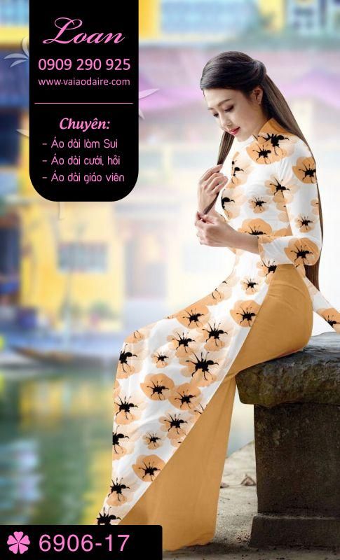 Vải áo dài hoa toàn thân