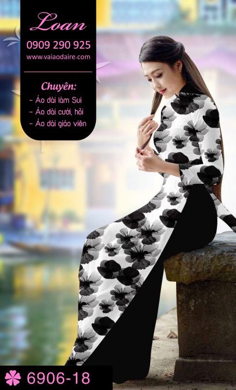 Vải áo dài hoa toàn thân