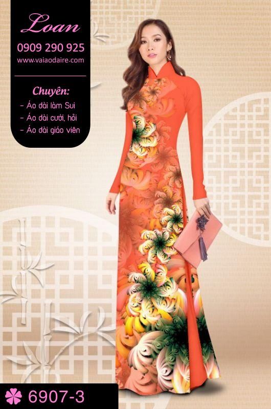 Vải áo dài hoa 3D