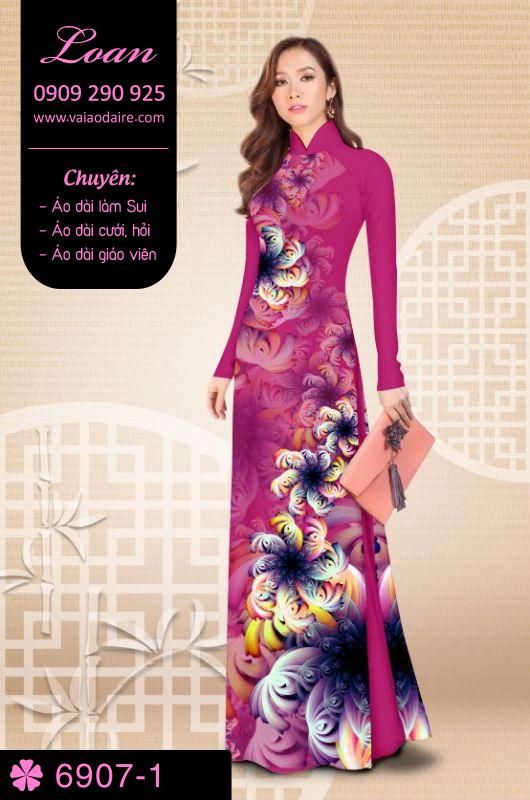 Vải áo dài hoa 3D