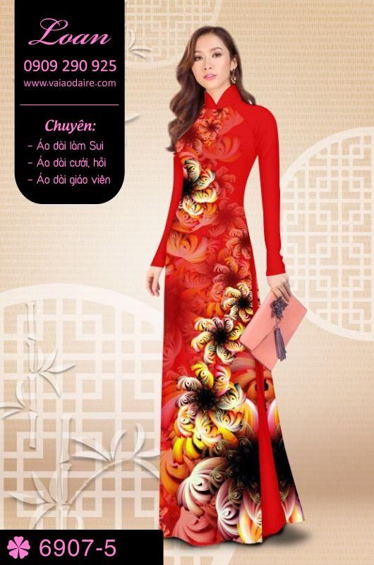 Vải áo dài hoa 3D