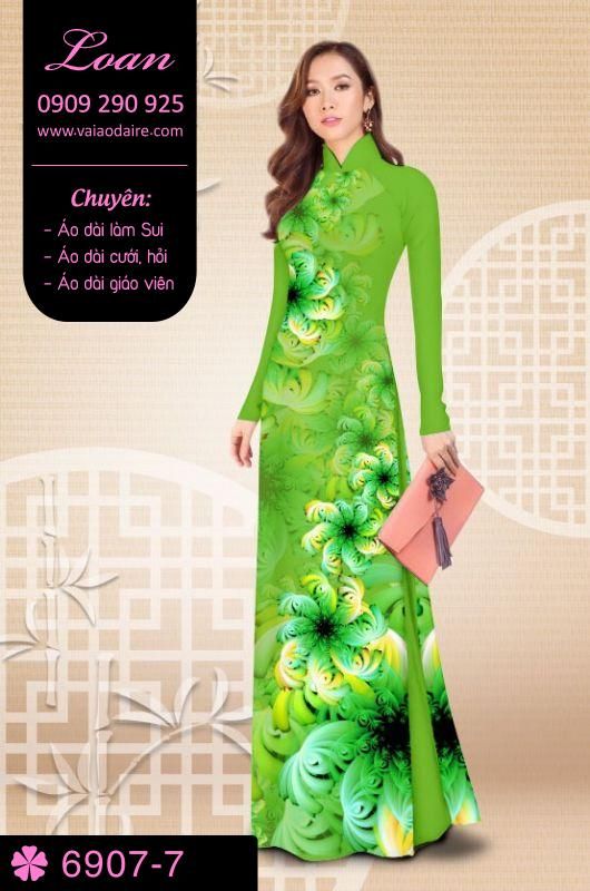 Vải áo dài hoa 3D