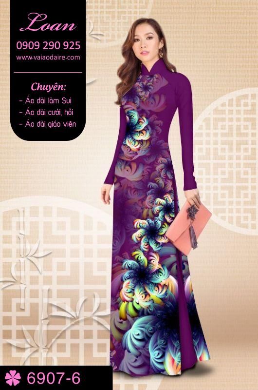 Vải áo dài hoa 3D