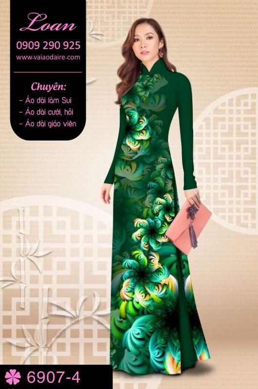 Vải áo dài hoa 3D