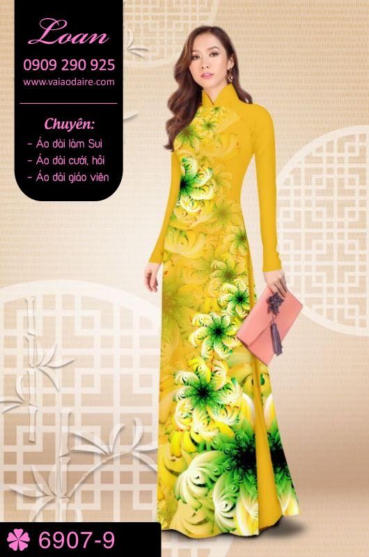 Vải áo dài hoa 3D