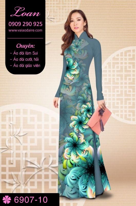 Vải áo dài hoa 3D
