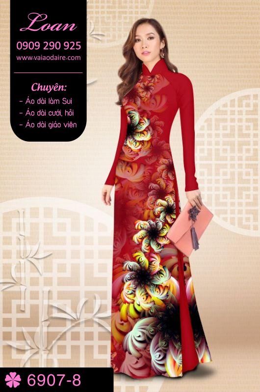 Vải áo dài hoa 3D