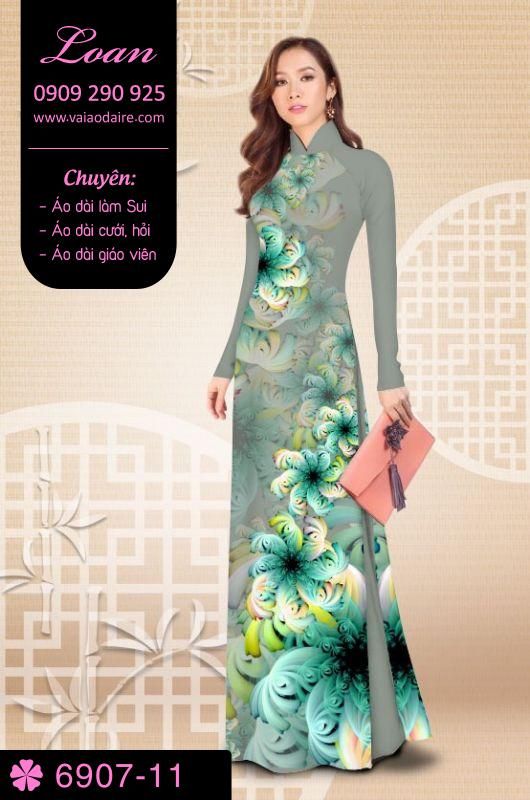 Vải áo dài hoa 3D