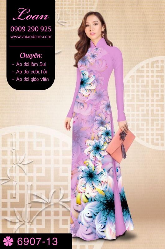 Vải áo dài hoa 3D