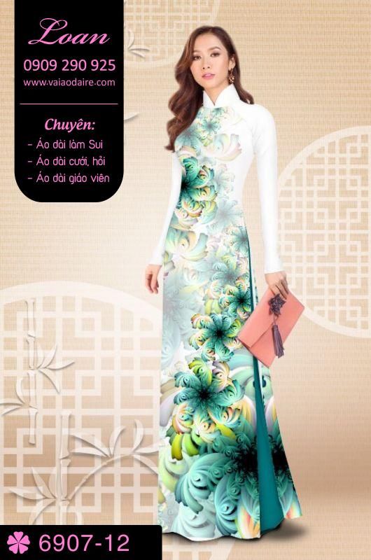 Vải áo dài hoa 3D