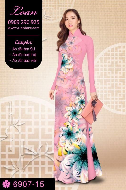 Vải áo dài hoa 3D
