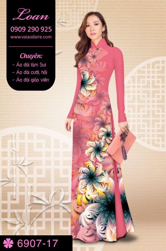 Vải áo dài hoa 3D